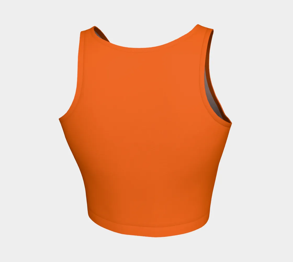 Orange Floral Athletic Crop Top