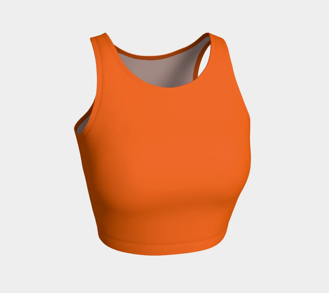 Orange Floral Athletic Crop Top