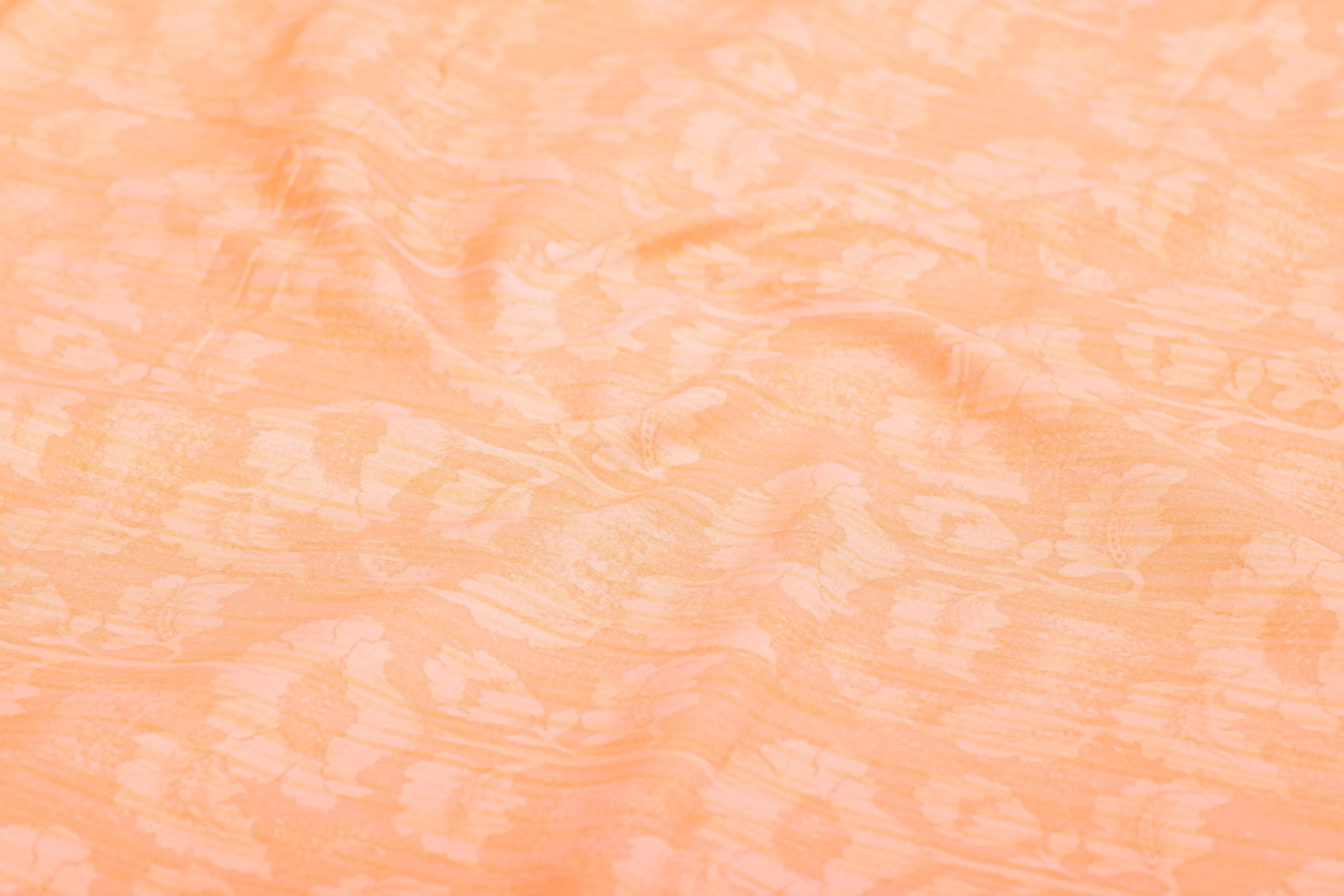 Orange Self Floral Jam Cotton Fabric