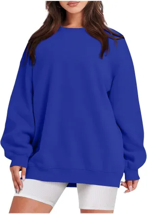 Oversized Sweatshirts for Women Loose Crew Neck Long Sleeve Anxiety Hoodies Casual Drop Shoulder Pullover Sweater