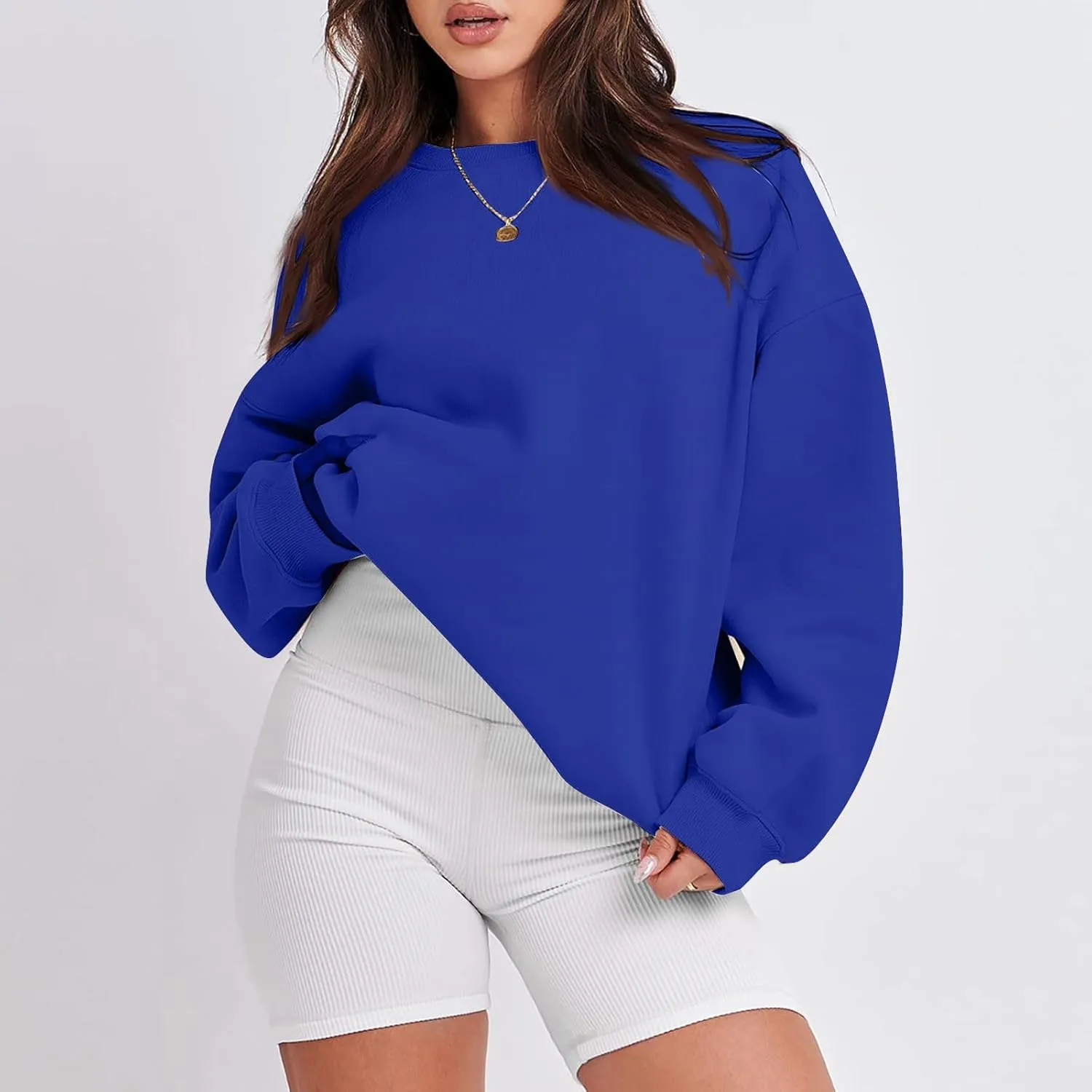Oversized Sweatshirts for Women Loose Crew Neck Long Sleeve Anxiety Hoodies Casual Drop Shoulder Pullover Sweater