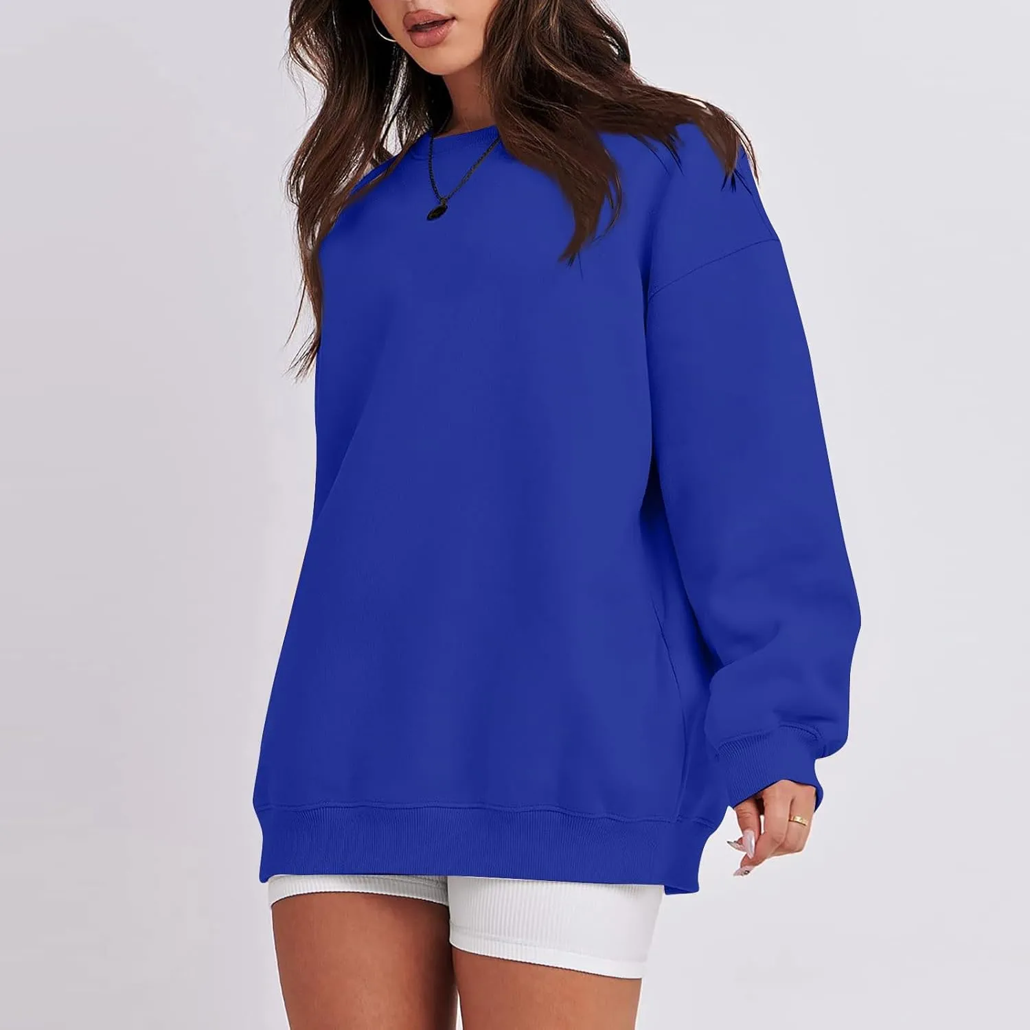 Oversized Sweatshirts for Women Loose Crew Neck Long Sleeve Anxiety Hoodies Casual Drop Shoulder Pullover Sweater