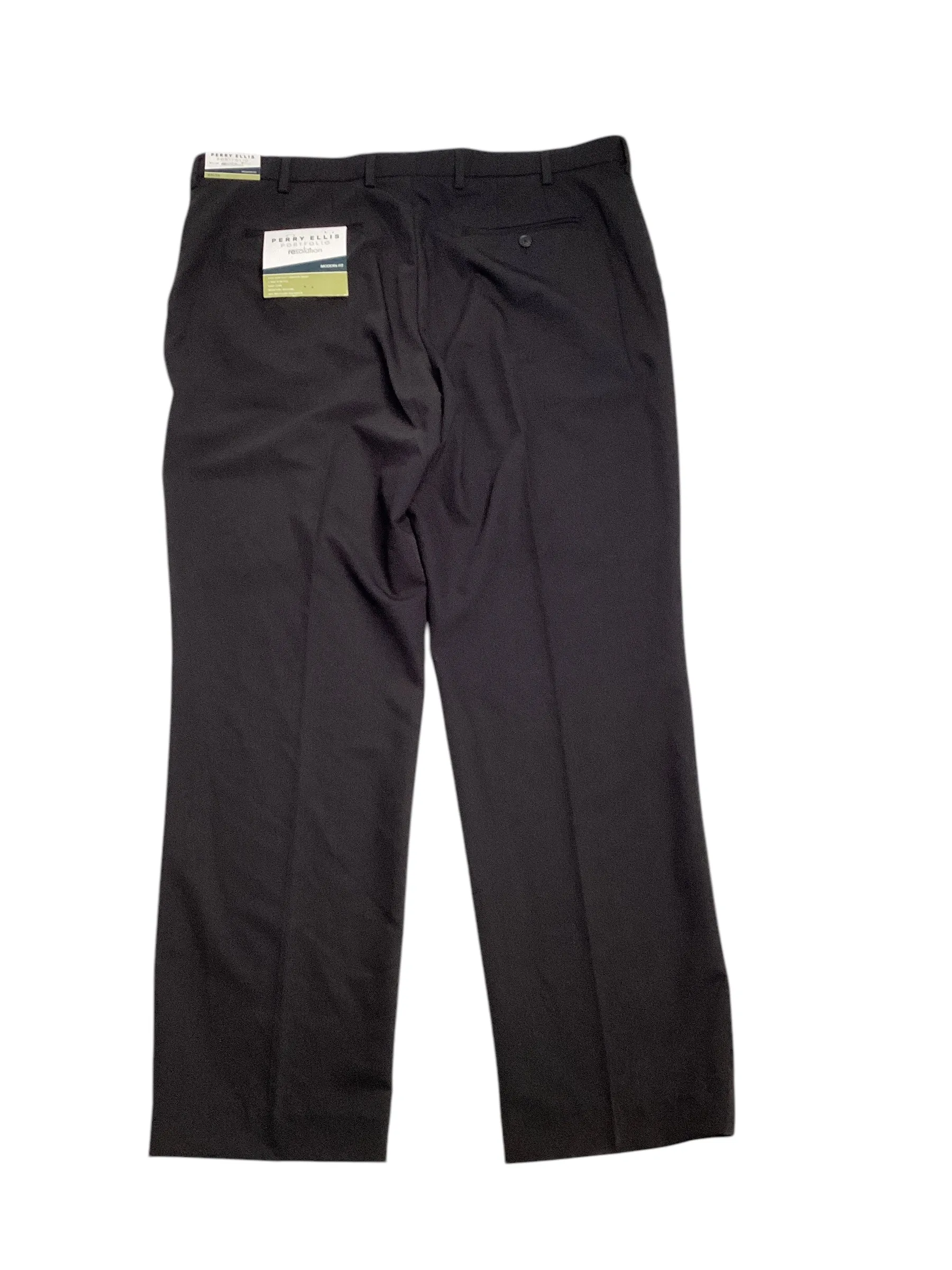 Perry Ellis Portfolio Mens Modern fit Dress Pants 33 / 30 Black Solid
