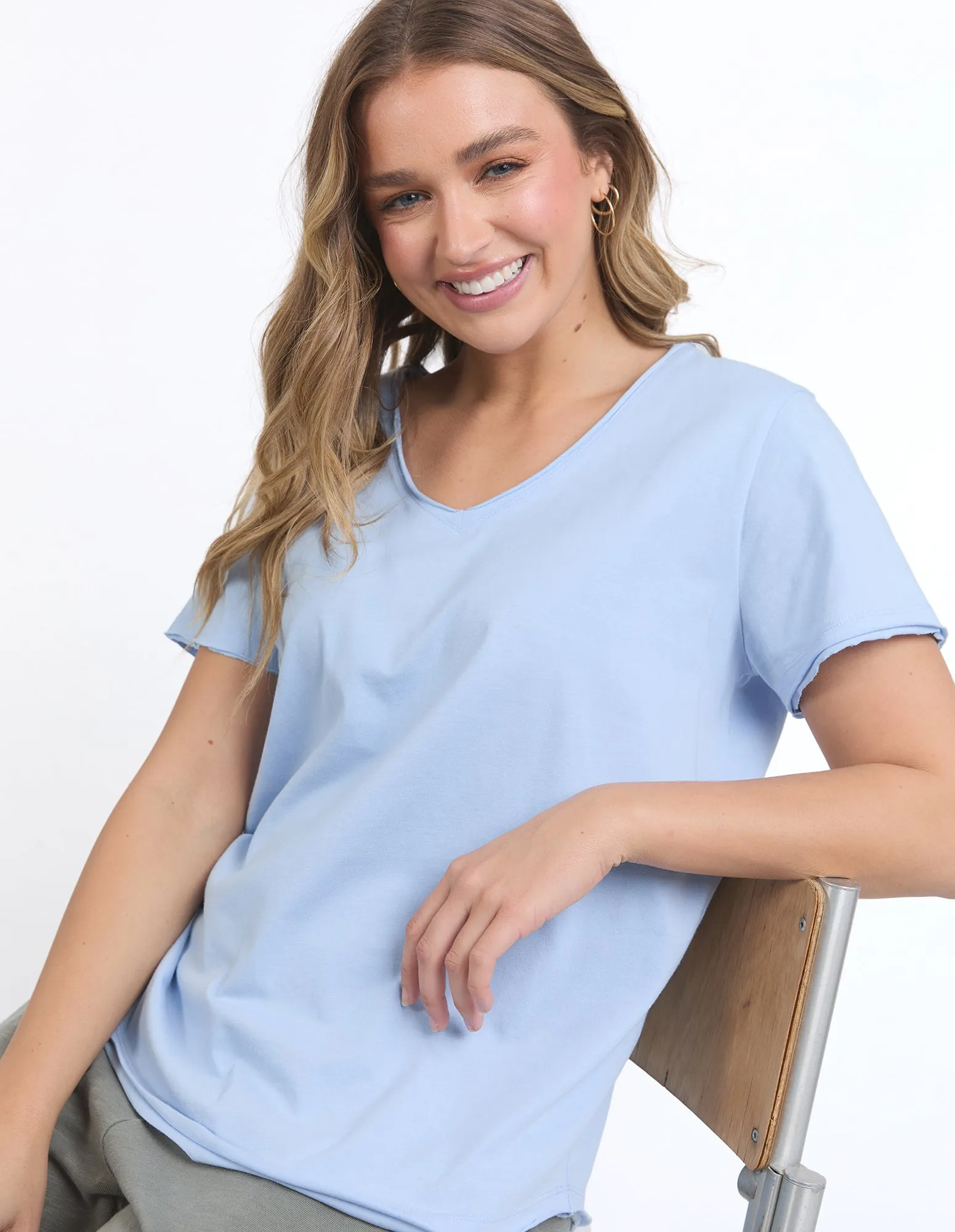 Pima V Tee - Dream Blue
