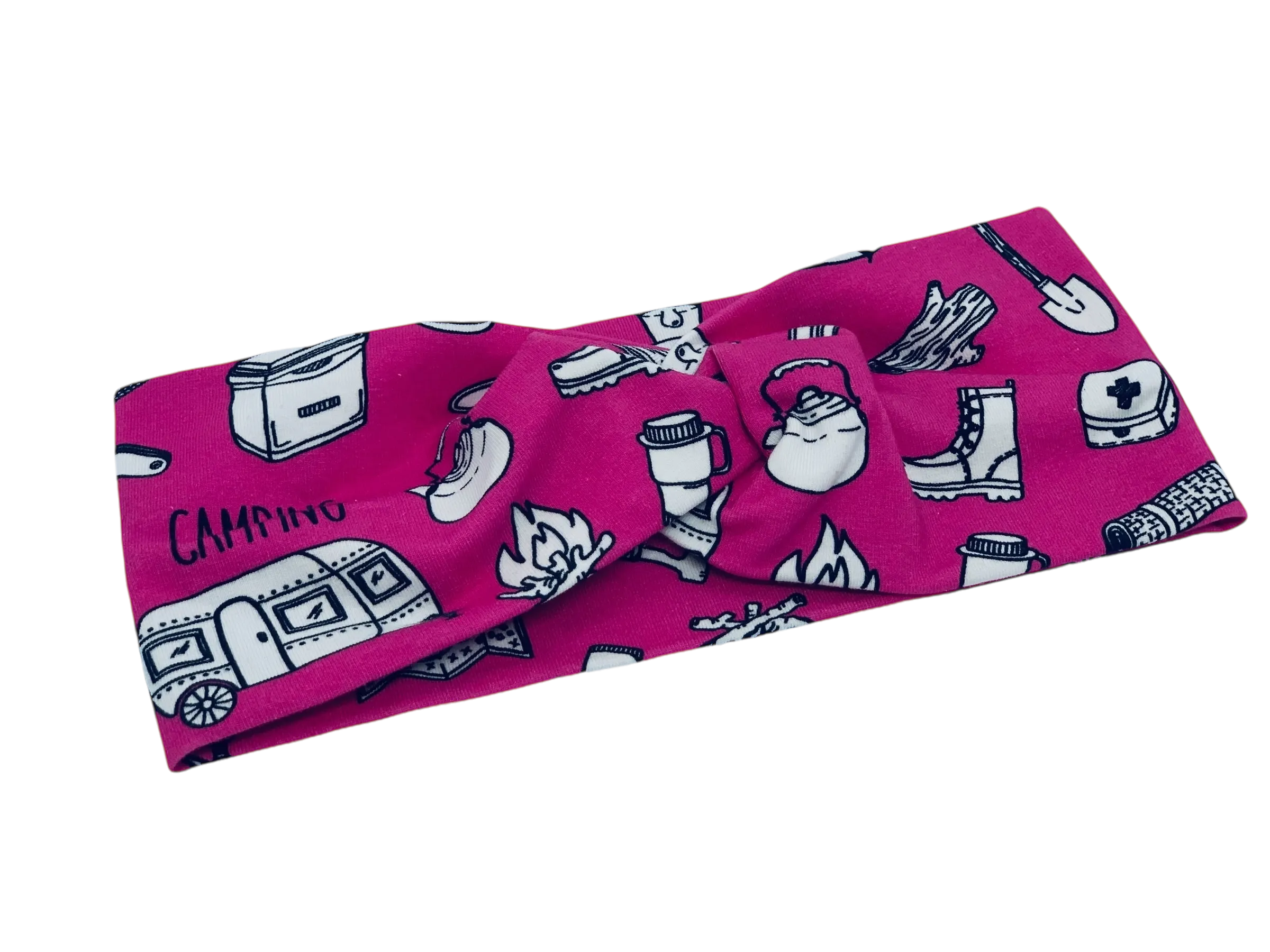 Pink Camping Headband-Twist or Sport | Sweet Stitch Novelties