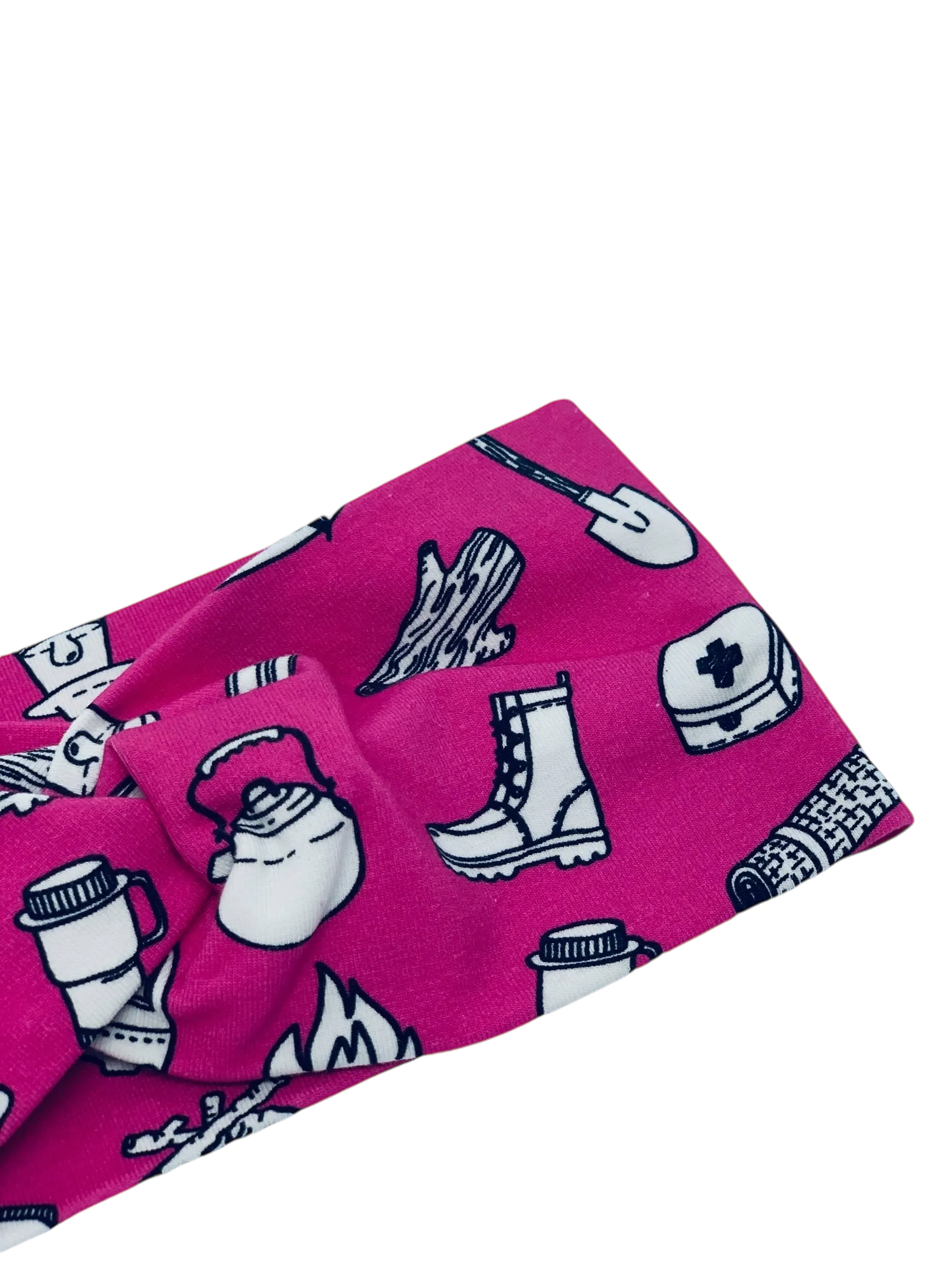Pink Camping Headband-Twist or Sport | Sweet Stitch Novelties