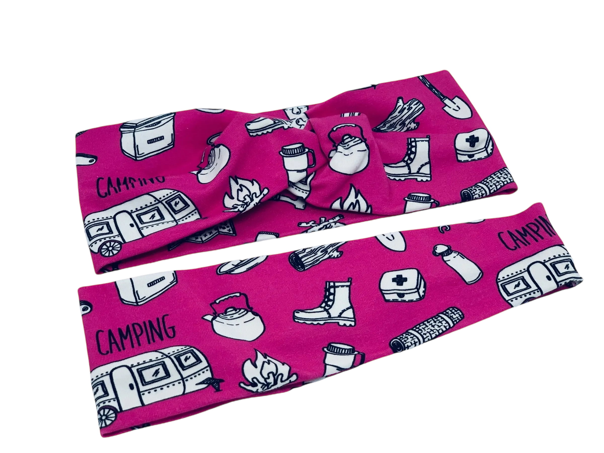 Pink Camping Headband-Twist or Sport | Sweet Stitch Novelties