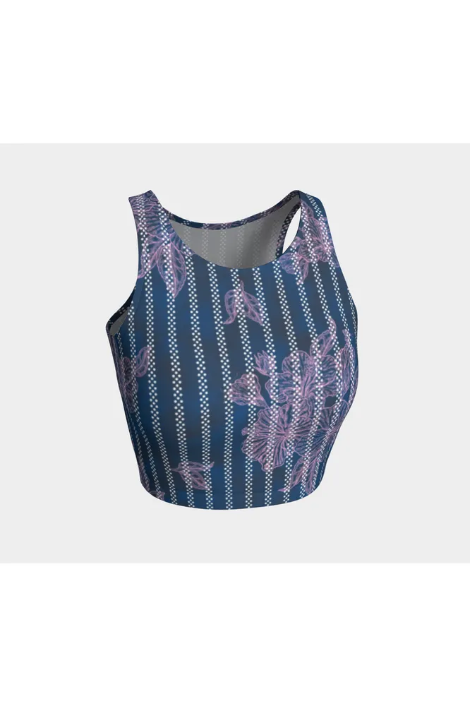Pink Floral Athletic Crop Top