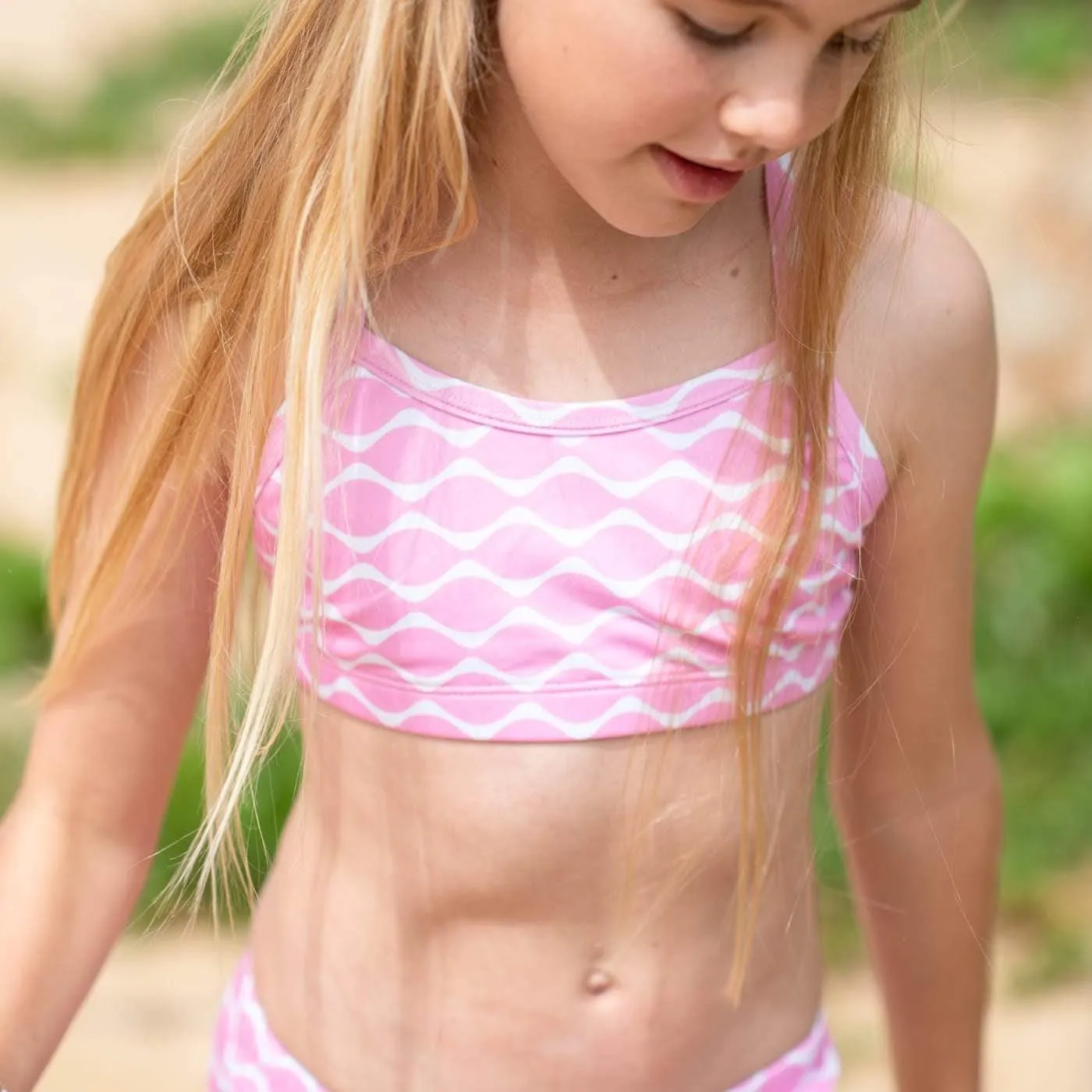 Pink Wave Bikini Top