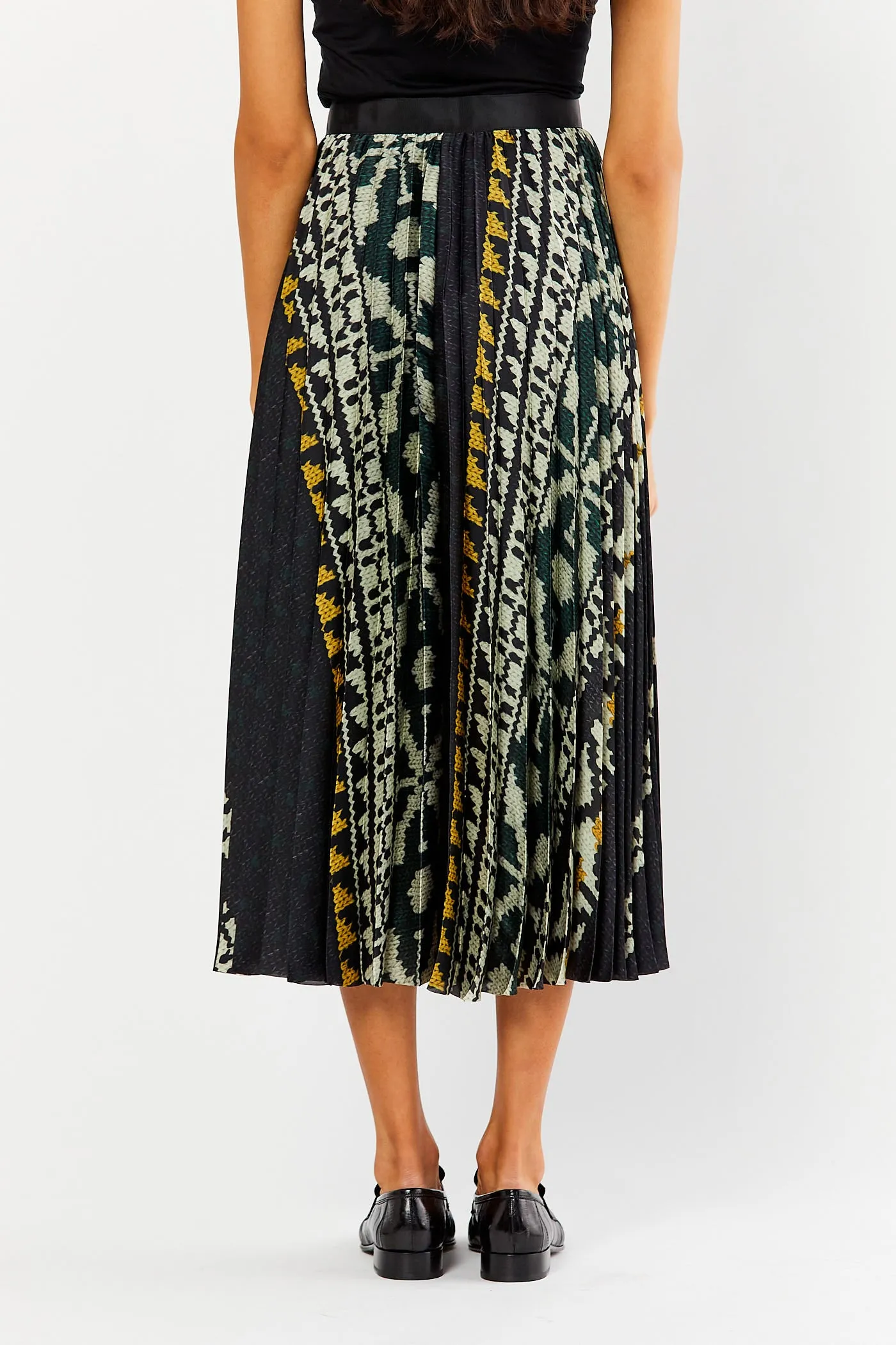Pleated Printed Skirt