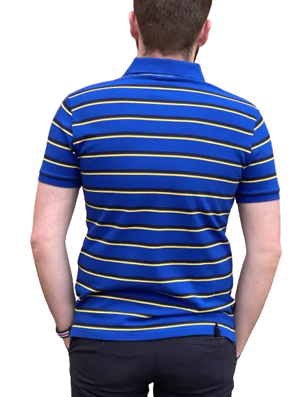 Polo Ralph Lauren - Custom Fit Mesh Polo - Stripe - Royal Blue, Yellow & Black