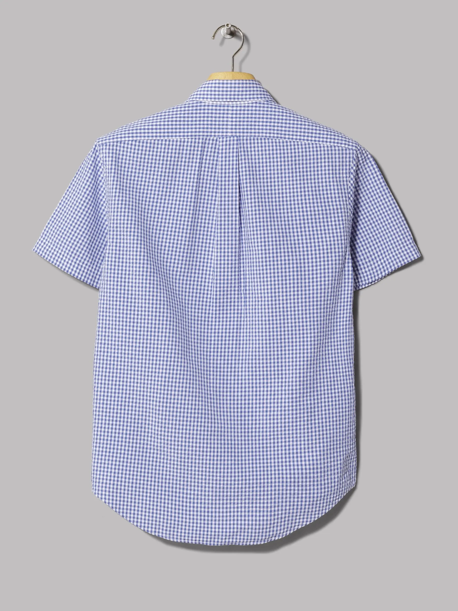 Polo Ralph Lauren Short Sleeved Seersucker Shirt (Navy / White)