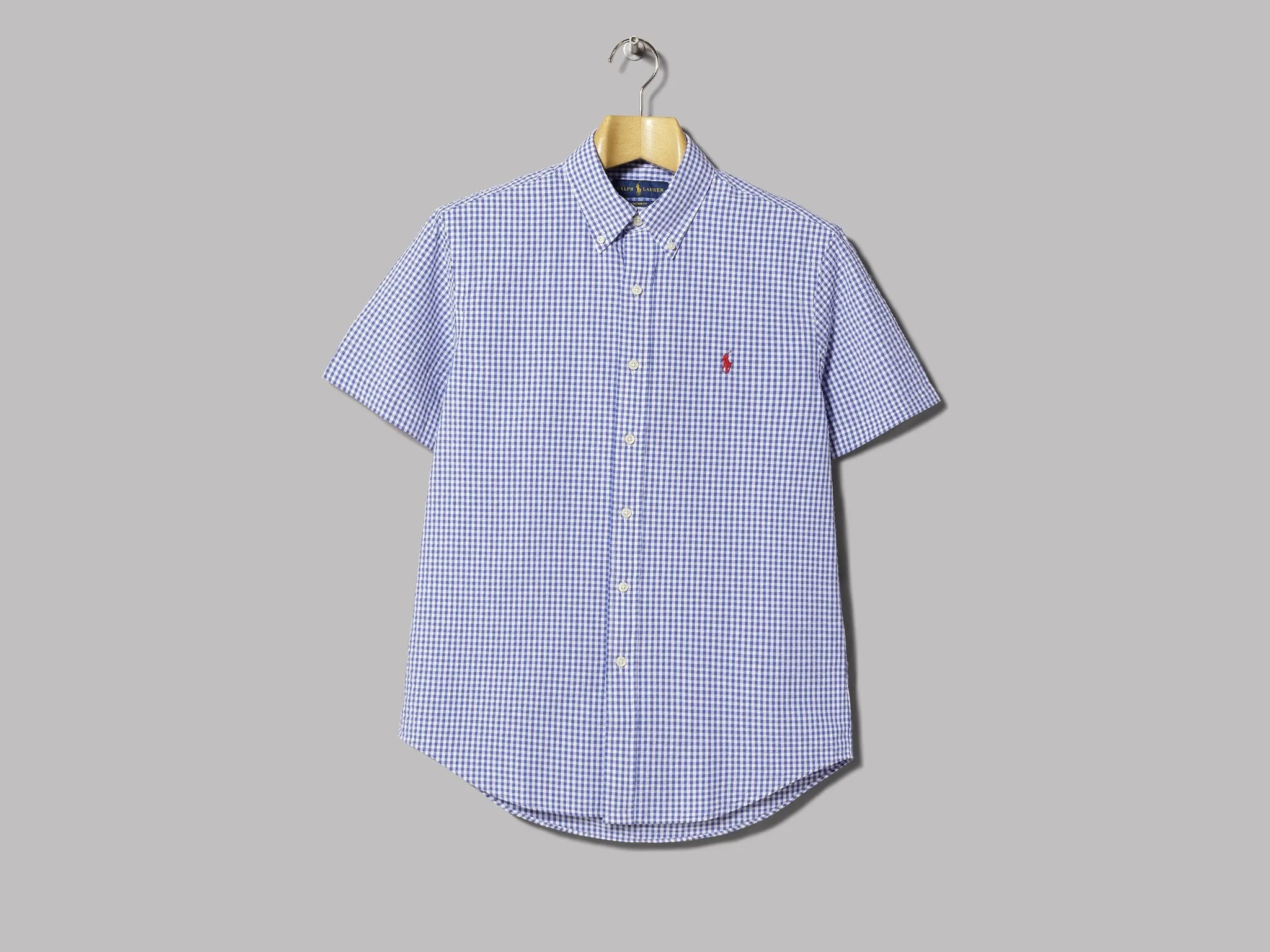 Polo Ralph Lauren Short Sleeved Seersucker Shirt (Navy / White)
