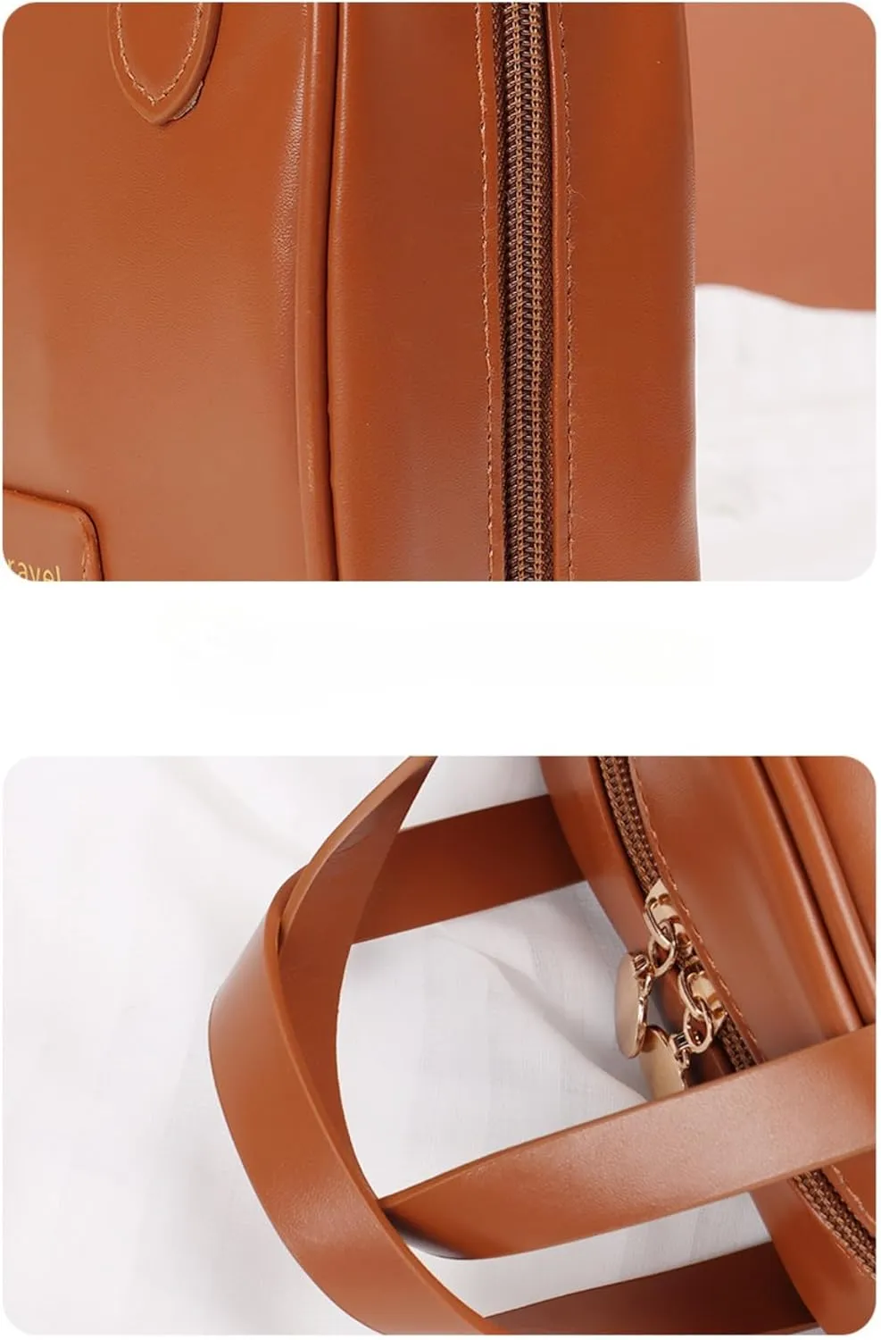 Premium Makeup Bag for Women, High Capacity Waterproof Portable Makeup Bag Organizer for Travel (brown)