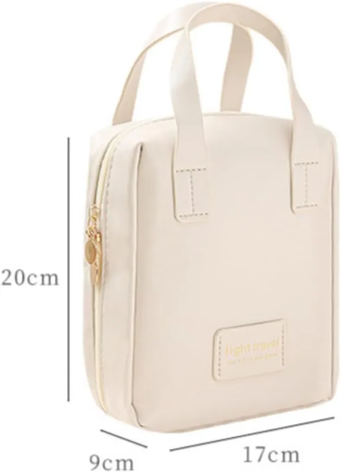 Premium Makeup Bag for Women, High Capacity Waterproof Portable Makeup Bag Organizer for Travel (white)