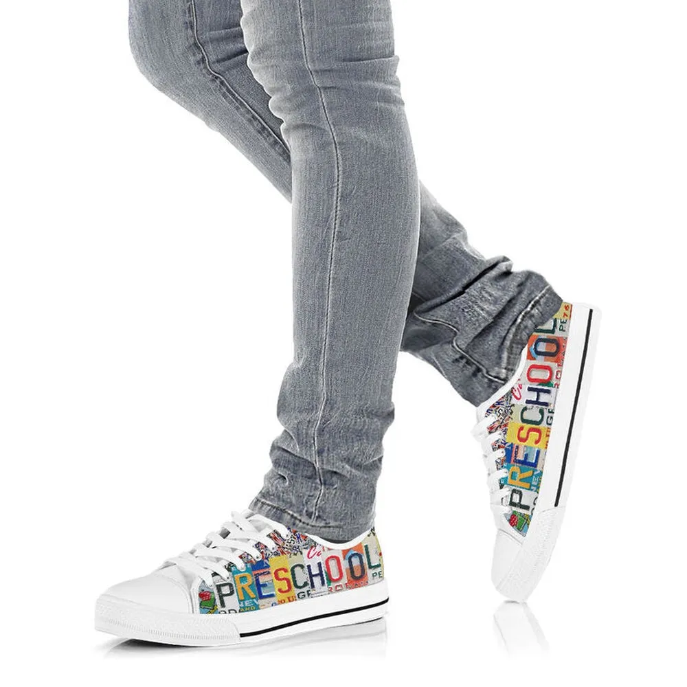 Preschool License Plates Low Top Shoes, Teacher Shoes, Low Top Sneakers