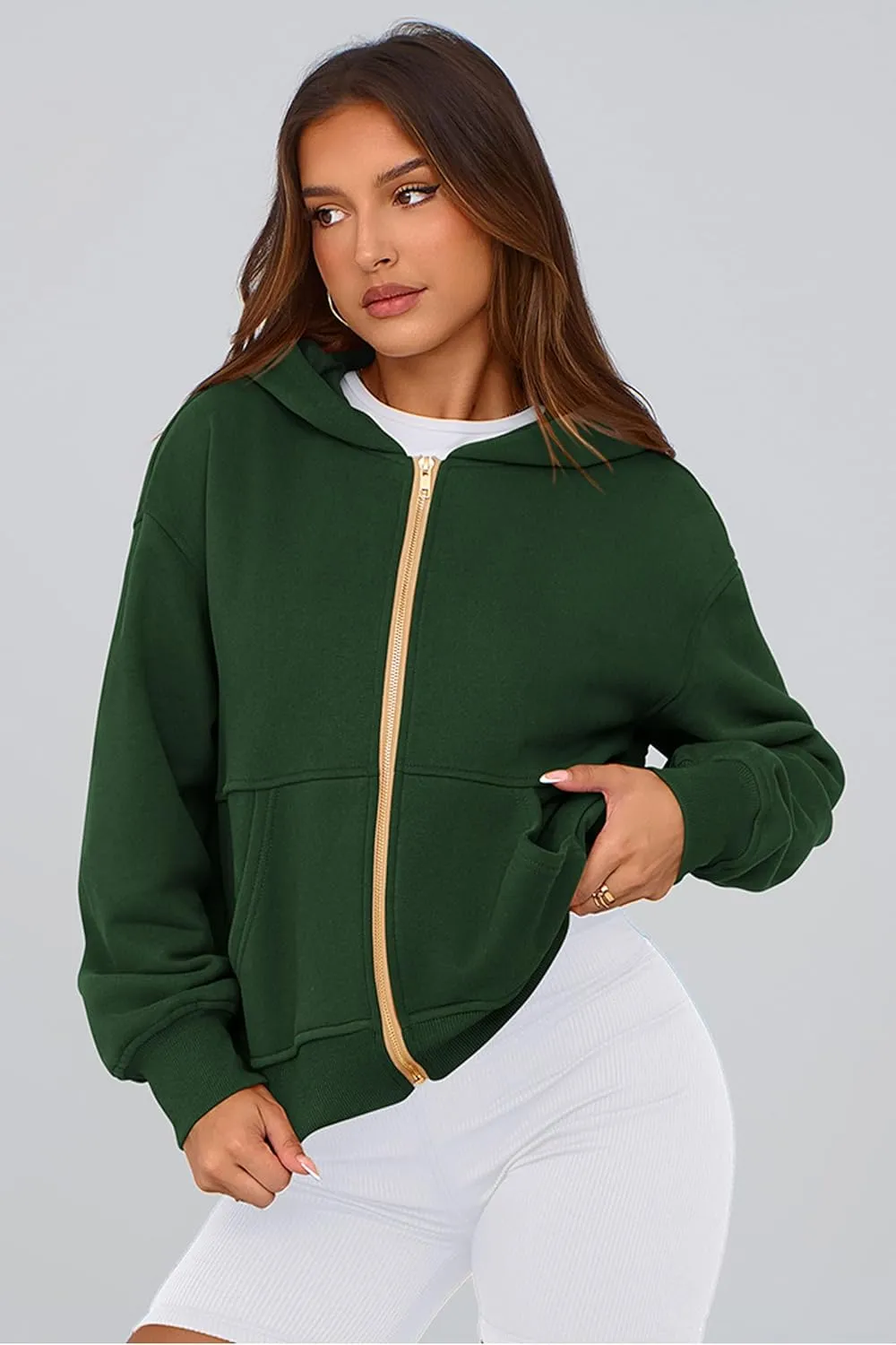 PRETTYGARDEN Women's Zip Up Hoodie Sweatshirt Y2K Fall Fashion Clothes Long Sleeve Loose Fit Pockets Casual Trendy Jacket