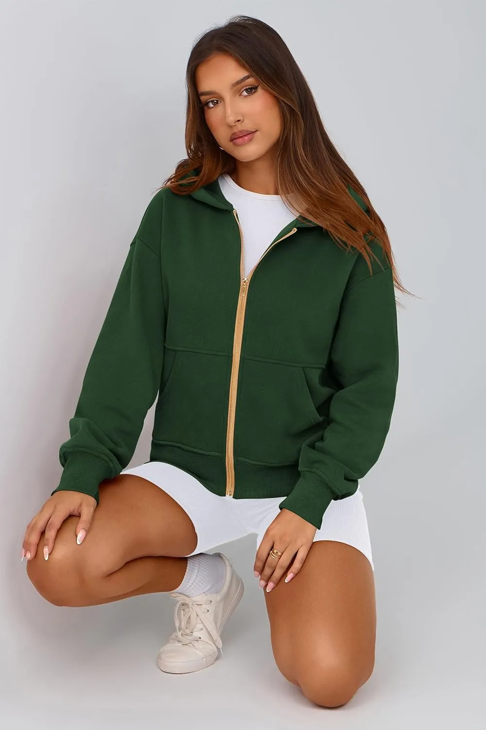 PRETTYGARDEN Women's Zip Up Hoodie Sweatshirt Y2K Fall Fashion Clothes Long Sleeve Loose Fit Pockets Casual Trendy Jacket