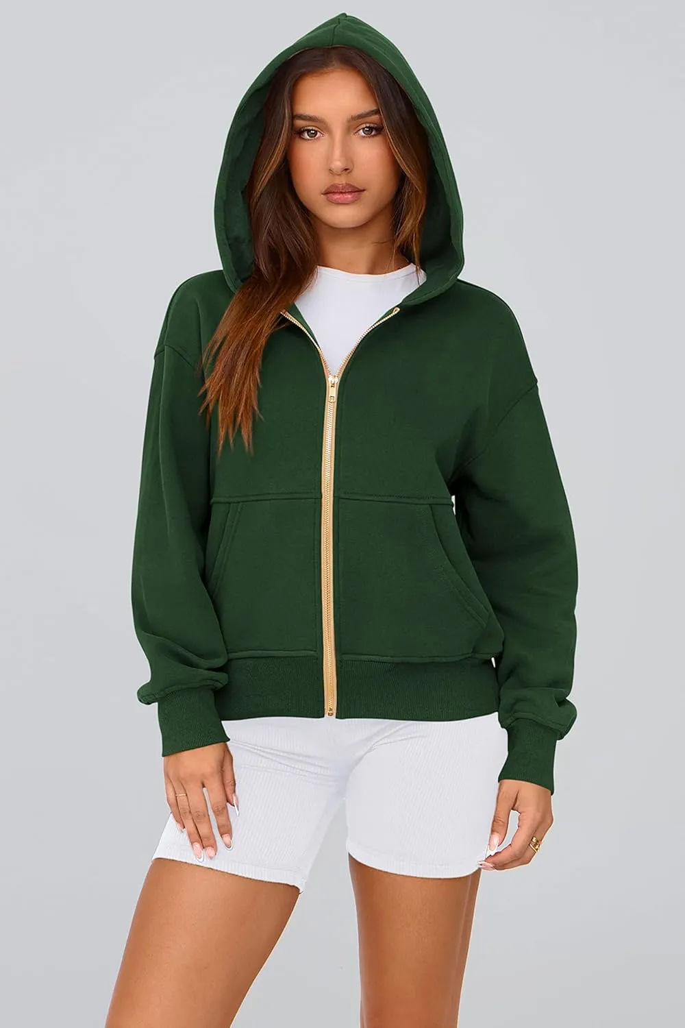 PRETTYGARDEN Women's Zip Up Hoodie Sweatshirt Y2K Fall Fashion Clothes Long Sleeve Loose Fit Pockets Casual Trendy Jacket