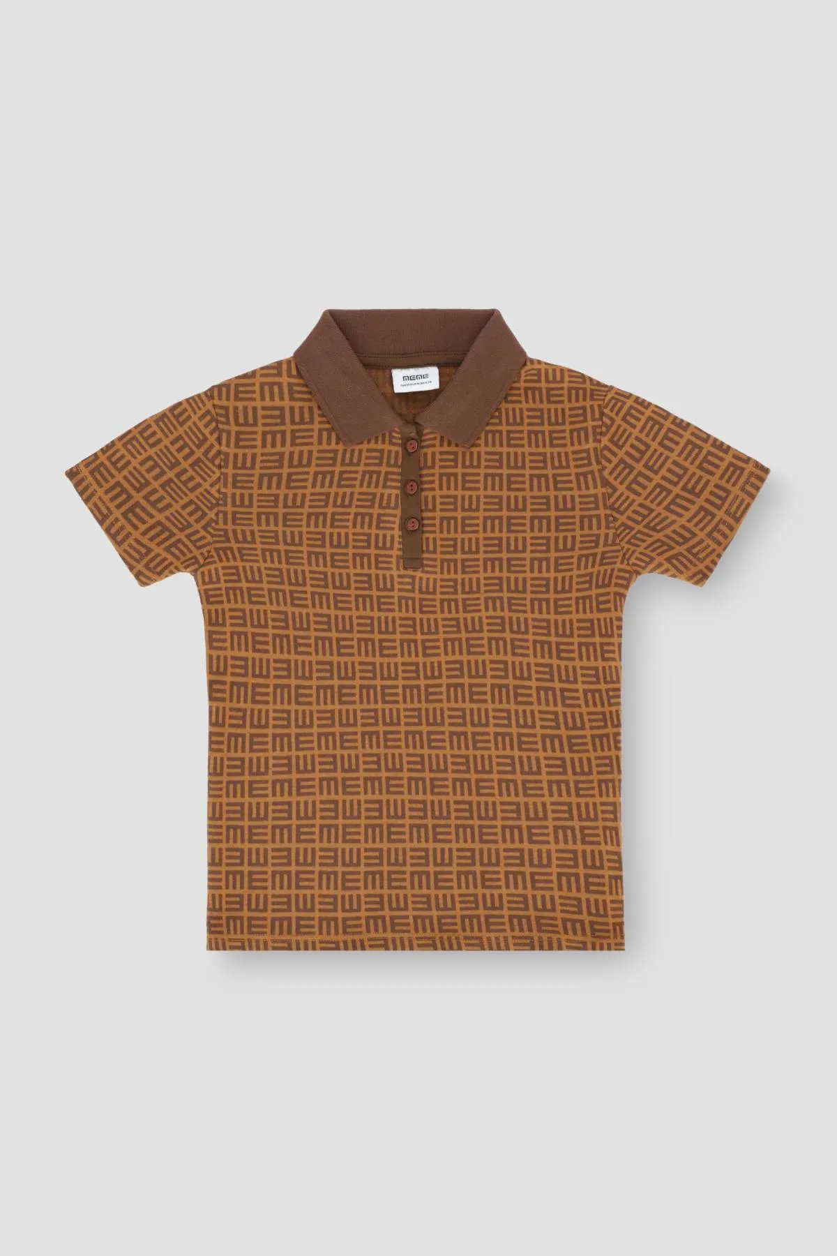 Printed Polo T-Shirt For Men - Coffee Brown