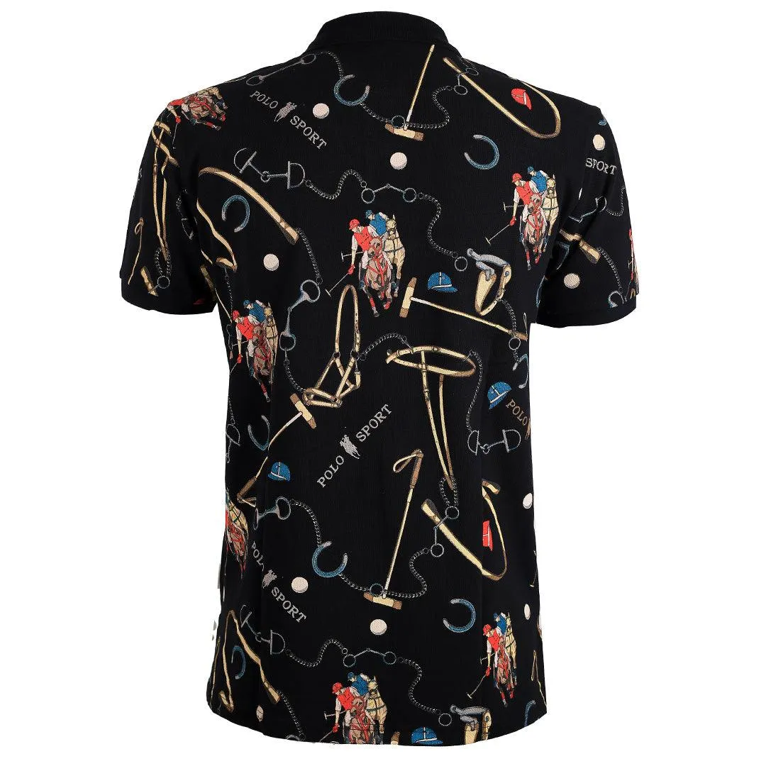 PRL Exquisite Black Cotton Full designed  Polo Shirt