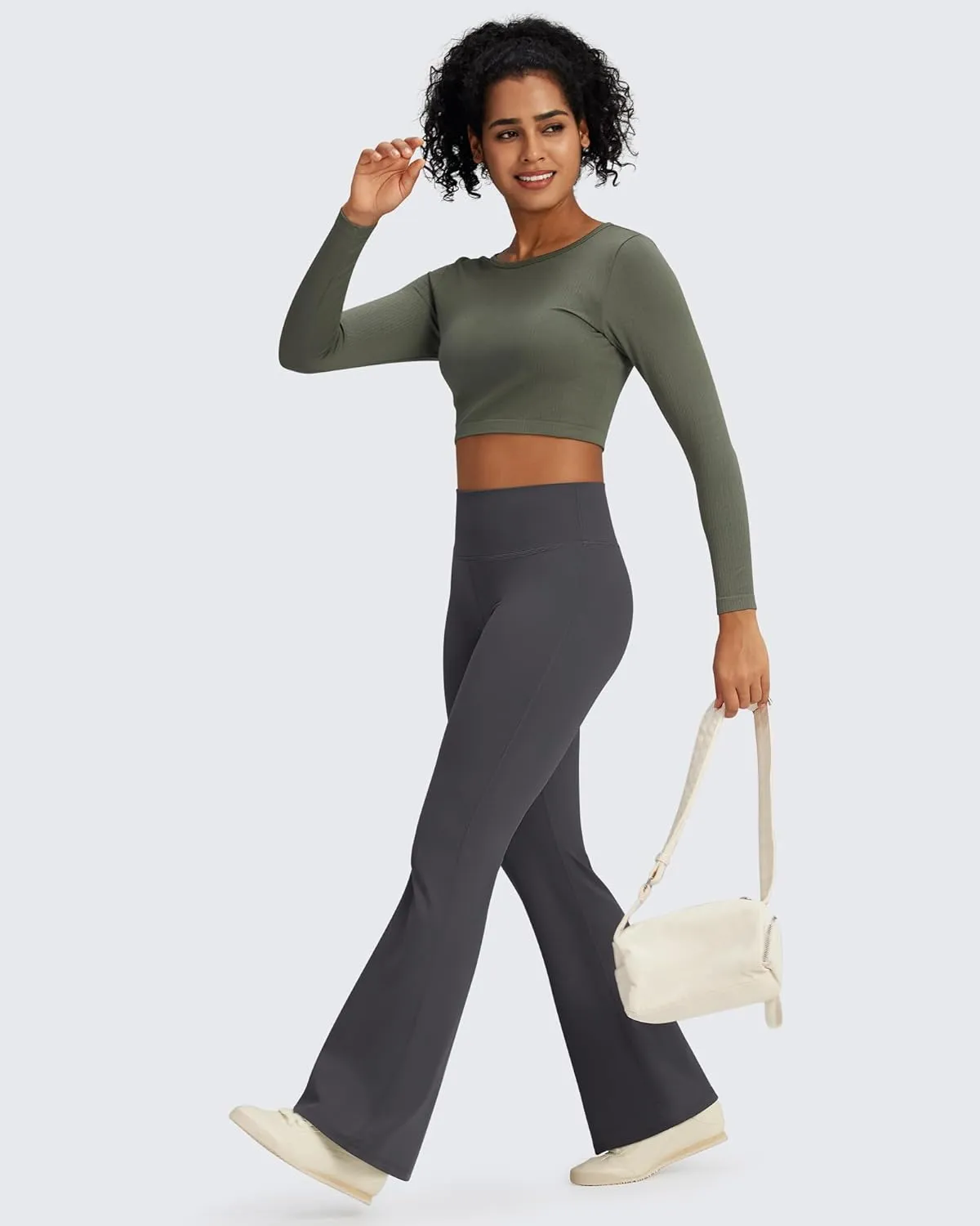 Promover Bootcut Yoga Pants for Women High Waist Dress Pants Flare Leggings 29" 31" 33" Workout Pant for Casual Work