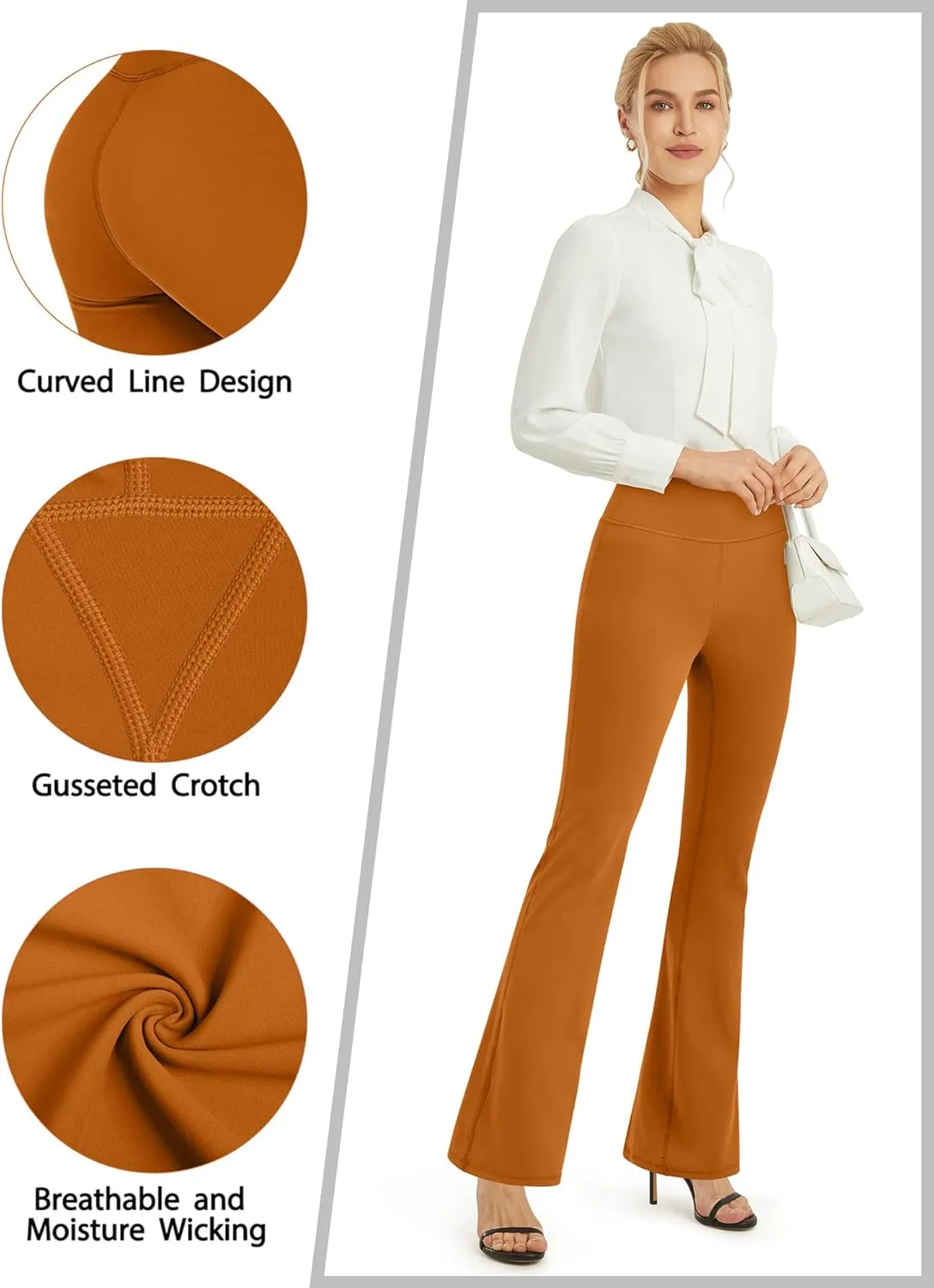 Promover Bootcut Yoga Pants for Women High Waist Dress Pants Flare Leggings 29" 31" 33" Workout Pant for Casual Work