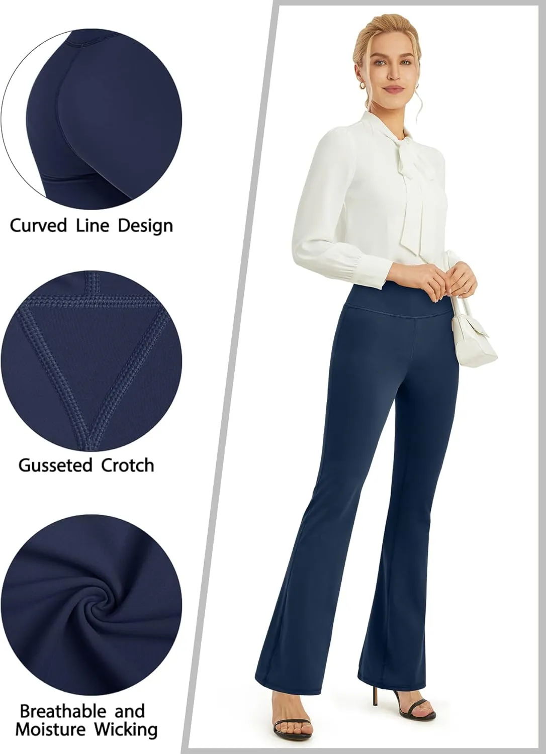 Promover Bootcut Yoga Pants for Women High Waist Dress Pants Flare Leggings 29" 31" 33" Workout Pant for Casual Work