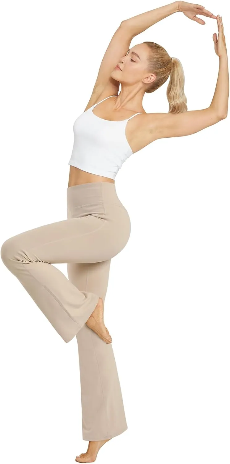 Promover Bootcut Yoga Pants for Women High Waist Dress Pants Flare Leggings 29" 31" 33" Workout Pant for Casual Work