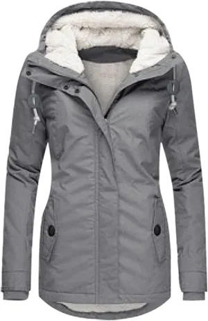 Puffer Jackets Womens Warm Hooded Jacket Thick Cotton Padded Loose Fleece Outerwear Oversized Hooded Winter Coats