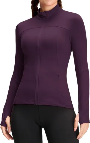 QUEENIEKE Womens Running Jackets Athletic Workout Scrub Jacket Track Full Zip Up Gym for Women Yoga Top
