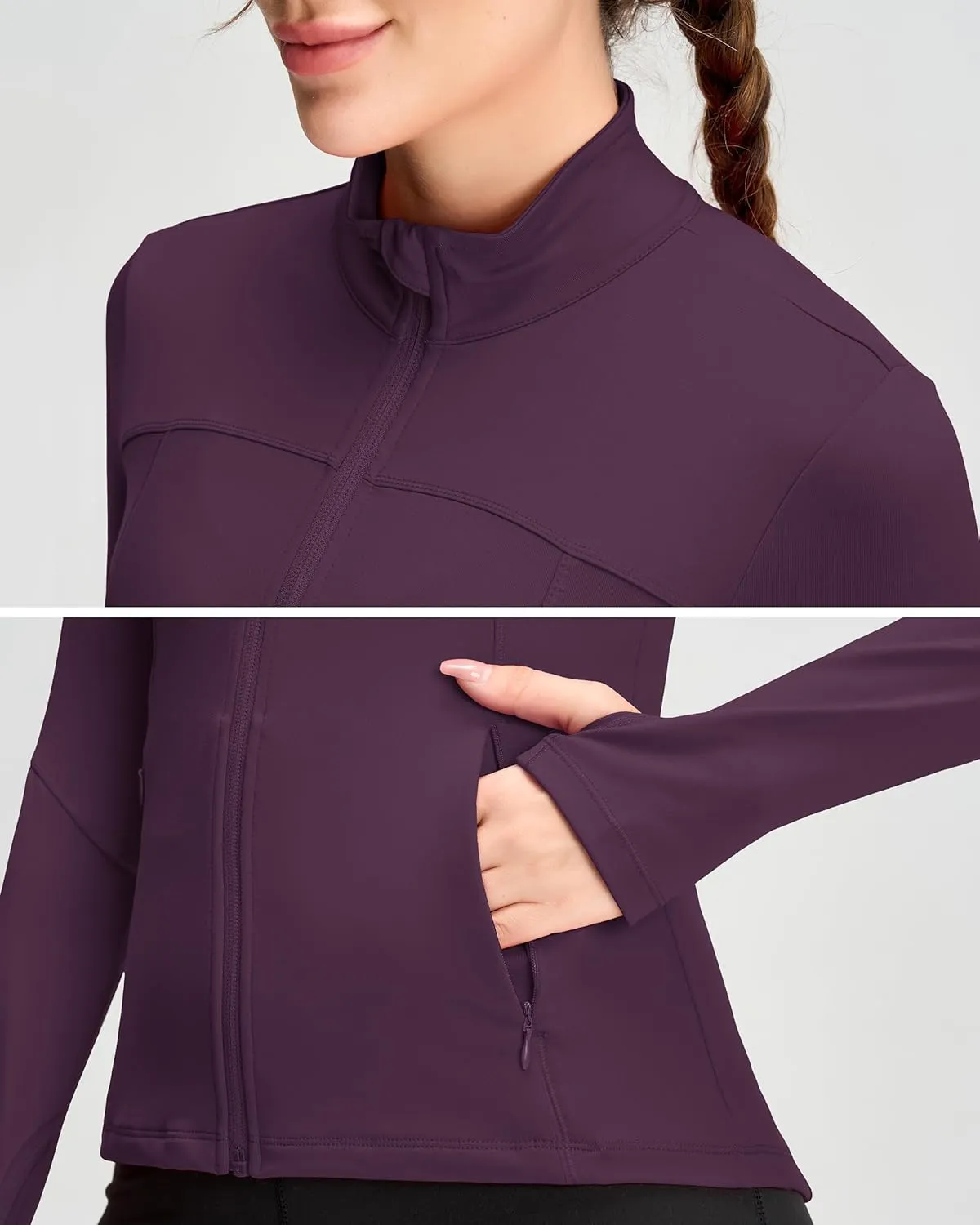 QUEENIEKE Womens Running Jackets Athletic Workout Scrub Jacket Track Full Zip Up Gym for Women Yoga Top