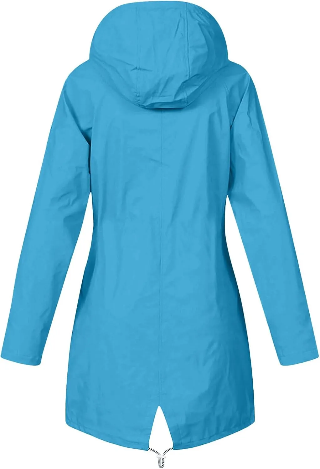 Rain Jacket for Women Lightweight Long Hooded Raincoat Waterproof Outdoor Hiking Travel Windbreaker Trench Coats
