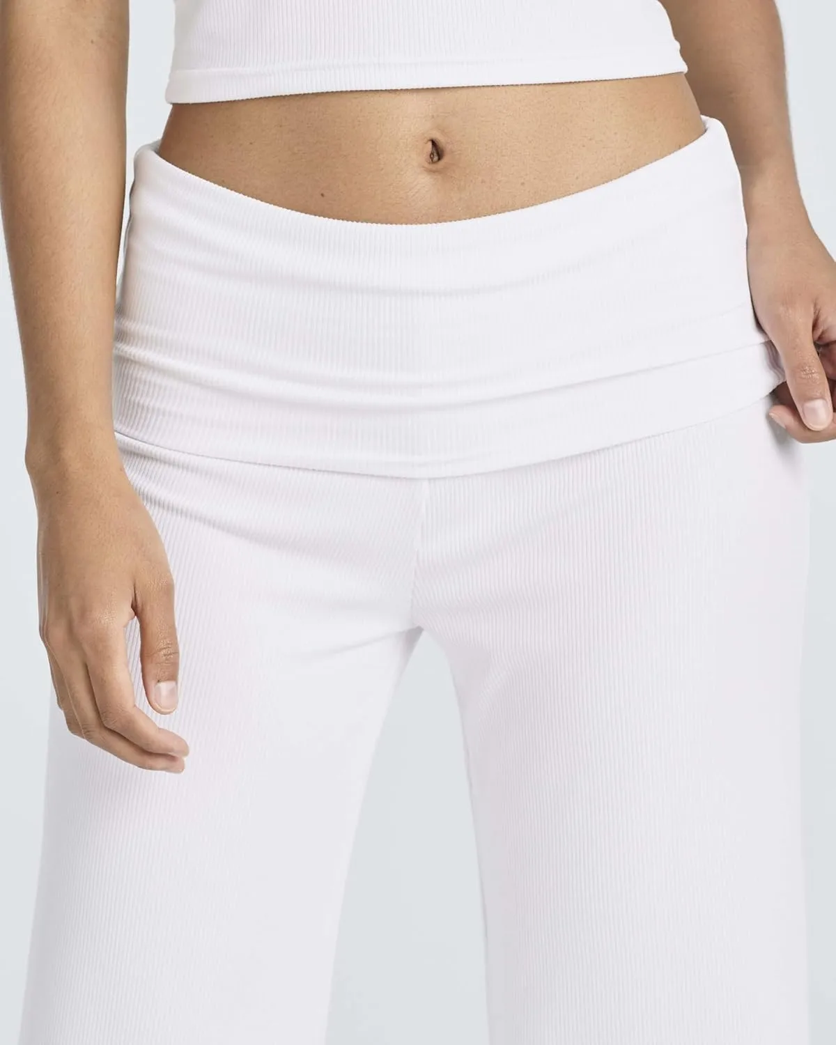 Real Essentials 3 Pack: Women's Ribbed Foldover Wide Leg Loose Capri Open Bottom Yoga Lounge Pants (Available in Plus)
