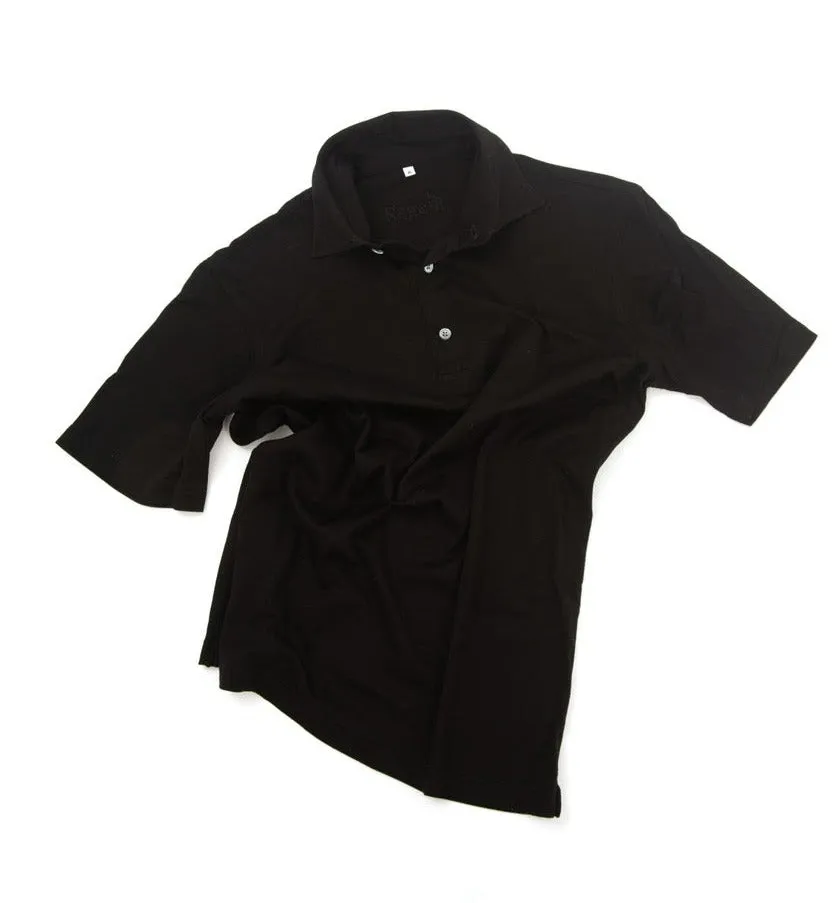 Regent - Polo Shirt - Short Sleeve - Fine Italian Cotton - Black