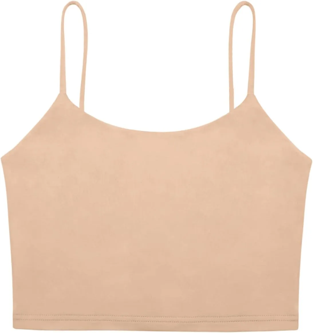 REORIA Women's Sexy Adjustable Spaghetti Strap Double Lined Seamless Camisole Tank Yoga Basic Crop Tops
