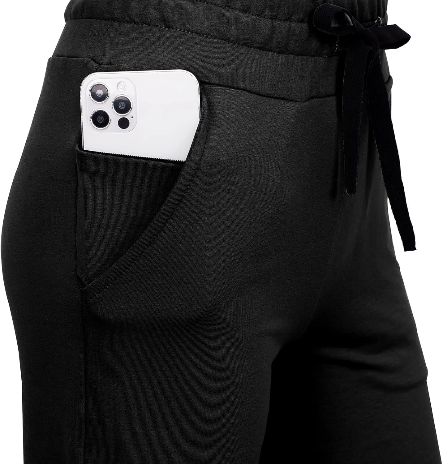 RESHE Women's Capri Yoga Pants Loose Soft Drawstring Workout Sweatpants Causal Lounge Pants with Pockets