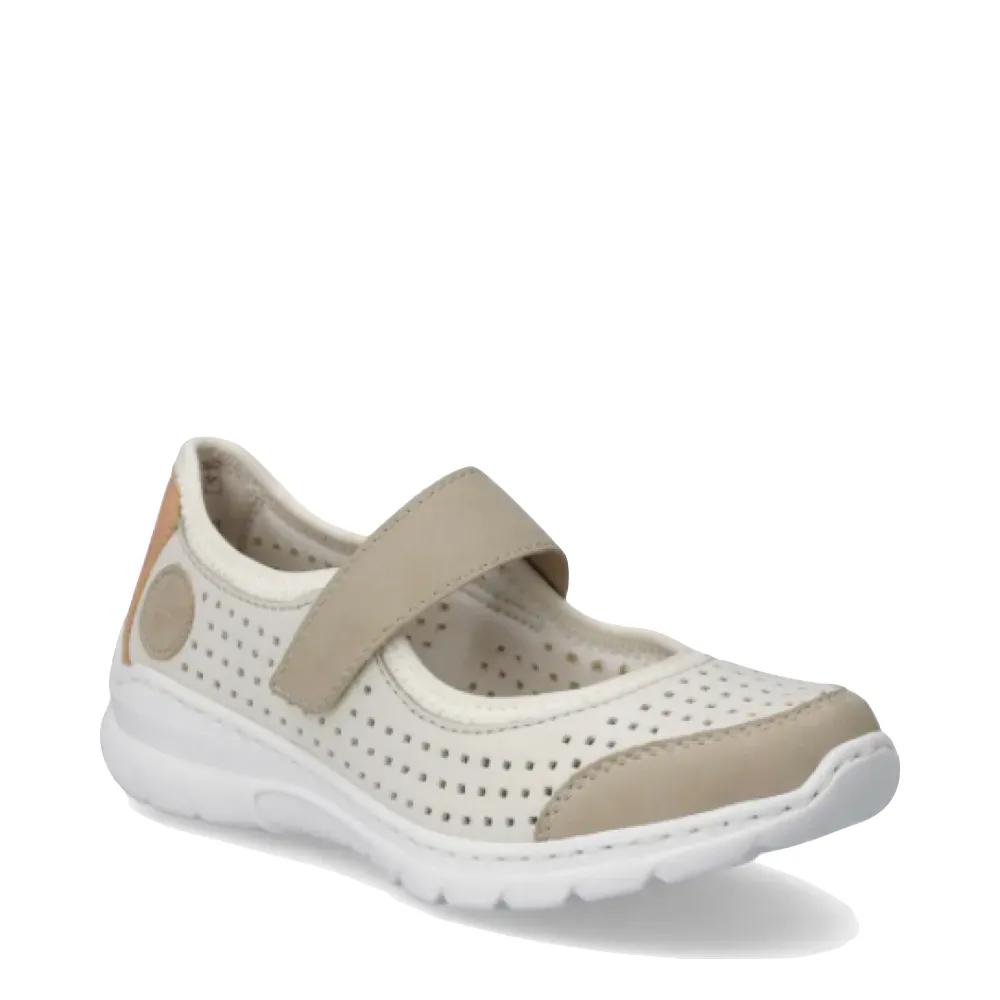 Rieker Women's Nikita B5 Perfed Mary Jane in Off White
