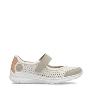 Rieker Women's Nikita B5 Perfed Mary Jane in Off White