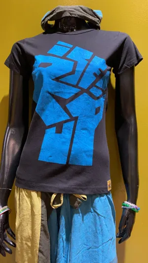 Rise Up! Fist Painted Cotton Babydoll Tee Shirt
