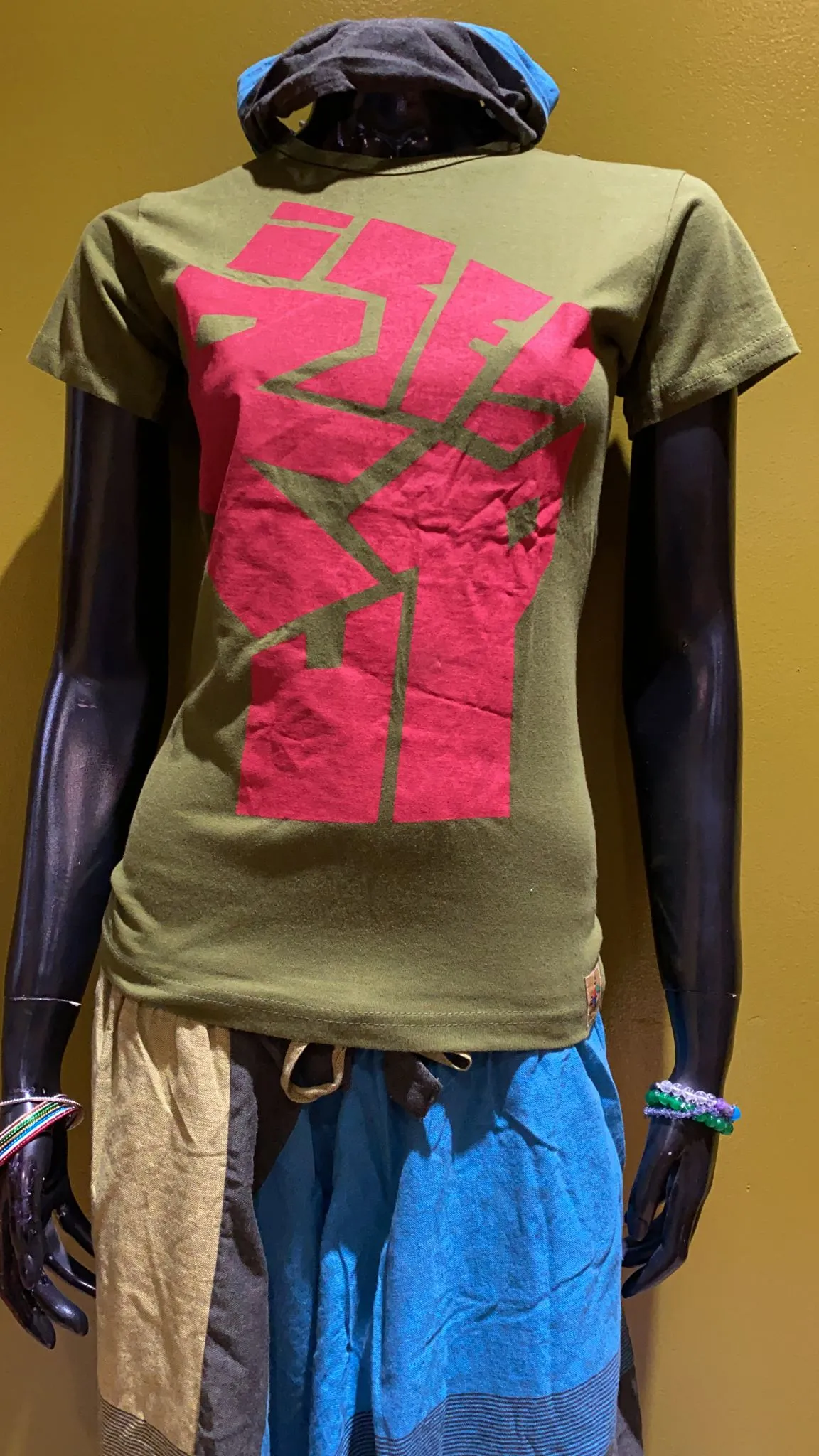 Rise Up! Fist Painted Cotton Babydoll Tee Shirt