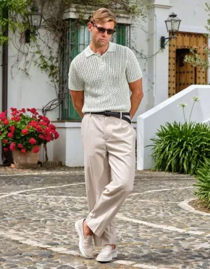 Sage Crochet Polo