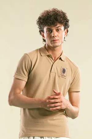 Sand Acrylic Badge Polo Shirt