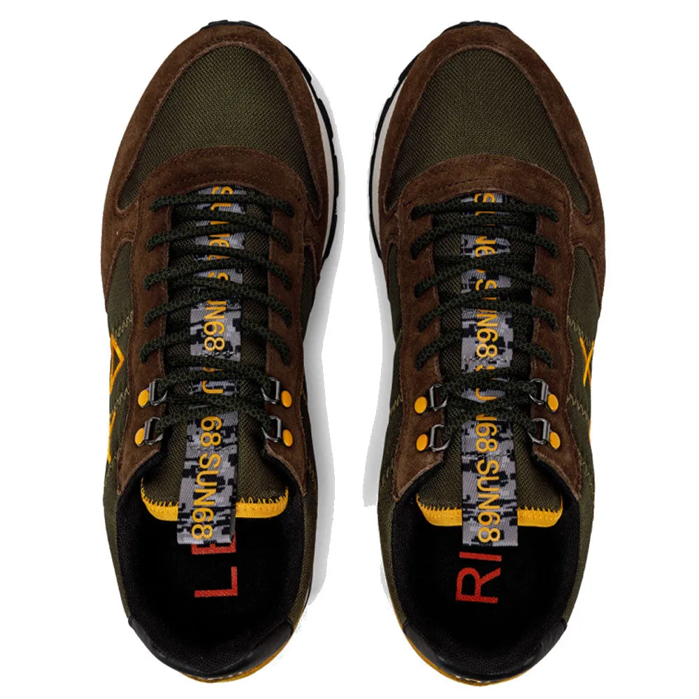 Scarpe Uomo Sun68 Sneakers Tom Goes Camping Colore Militare Scuro - Z42110