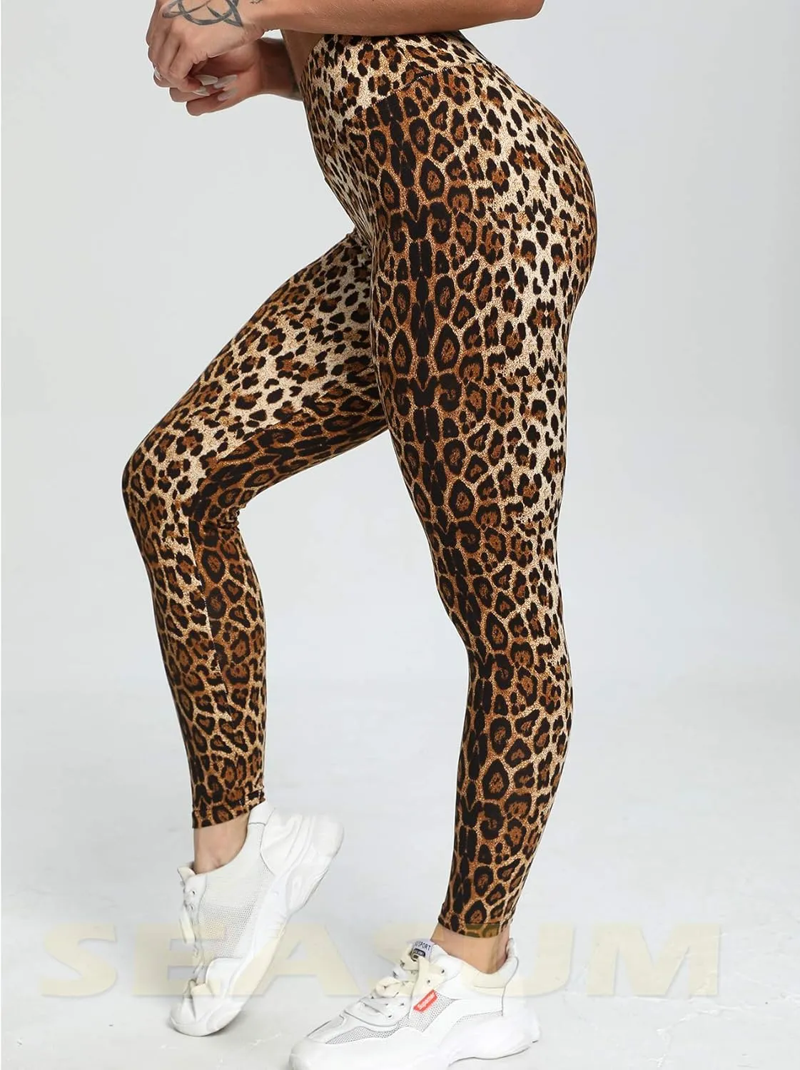 SEASUM Women Scrunch Butt Leggings High Waisted Ruched Yoga Pants Workout Butt Lifting