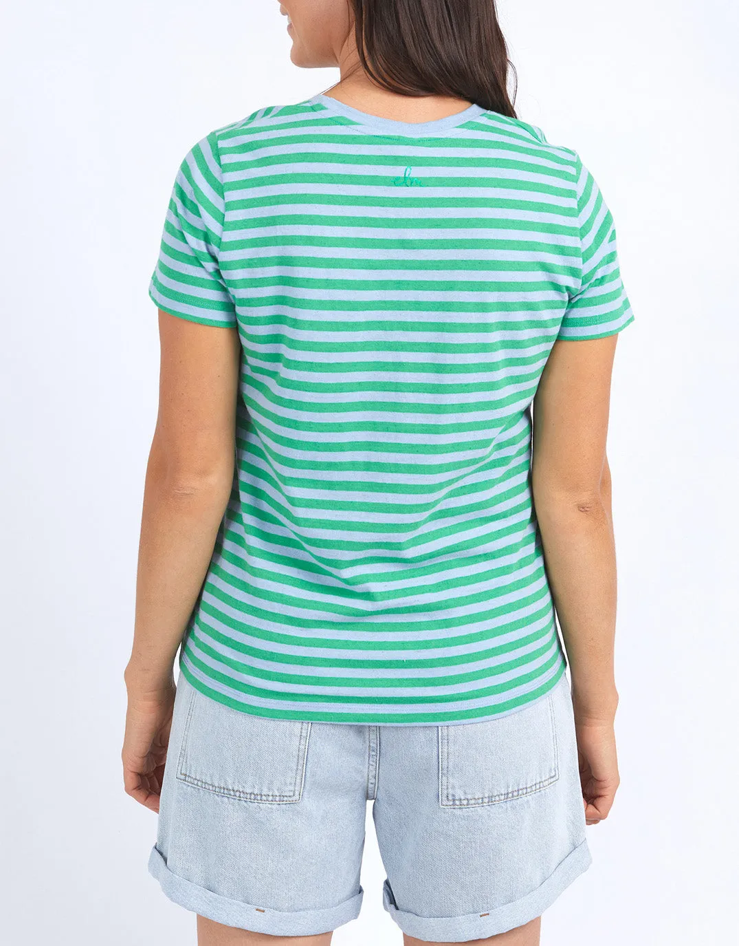 Shining Light Tee - Dream Blue & Green Stripe