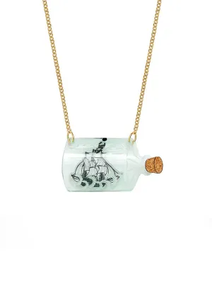 Ship In A Bottle Necklace - Recycled