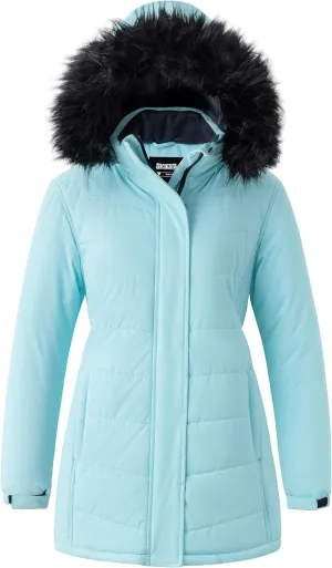Skieer Women's Waterproof Ski Jacket Windproof Warm Winter Coat Thick Padded Snow Parka