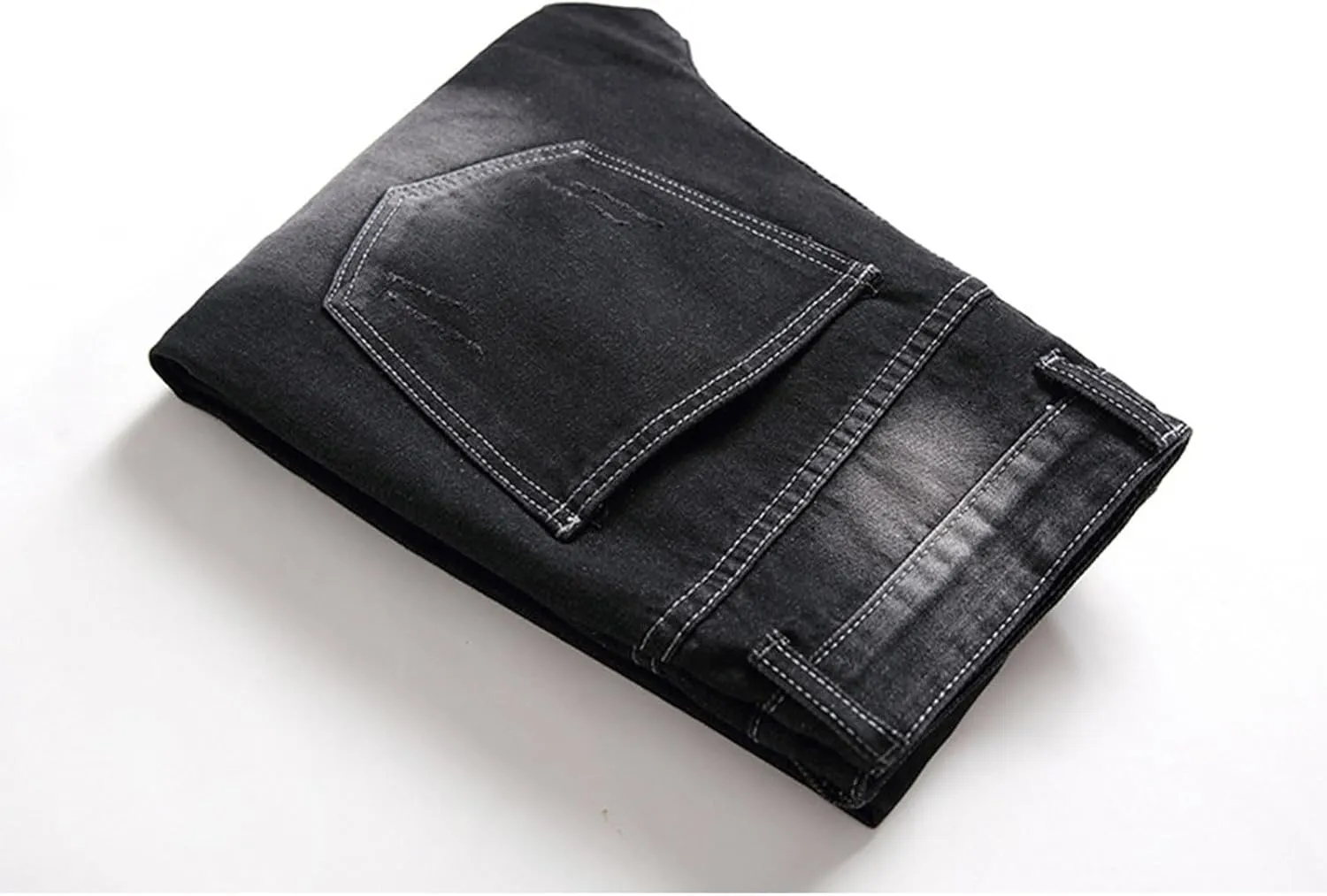 Slim Fit Ripped Jeans for Men Destroyed Distressed Stretch Slim Jeans Pants Hip Hop Y2K Streetwear Denim Pants