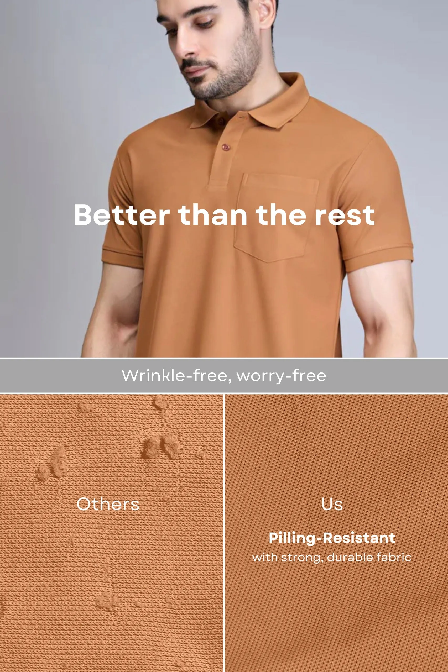 Smart tech polo - Caramel